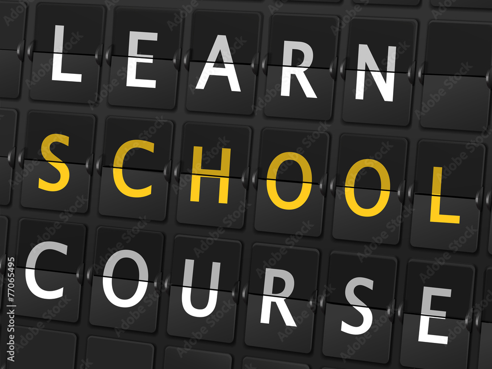learn school course words on airport board learn school course words on airport board