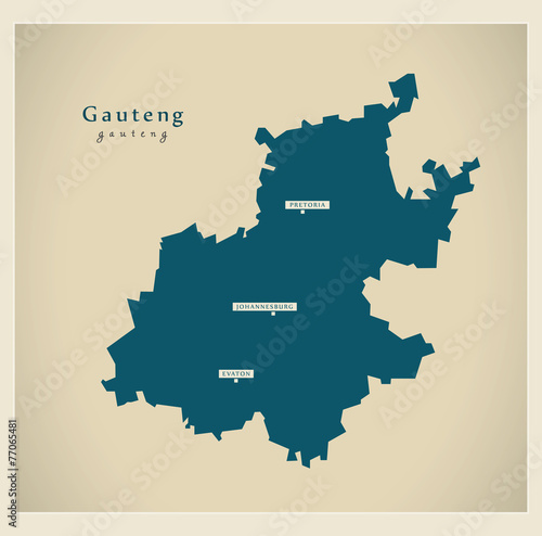 Modern Map - Gauteng ZA photo