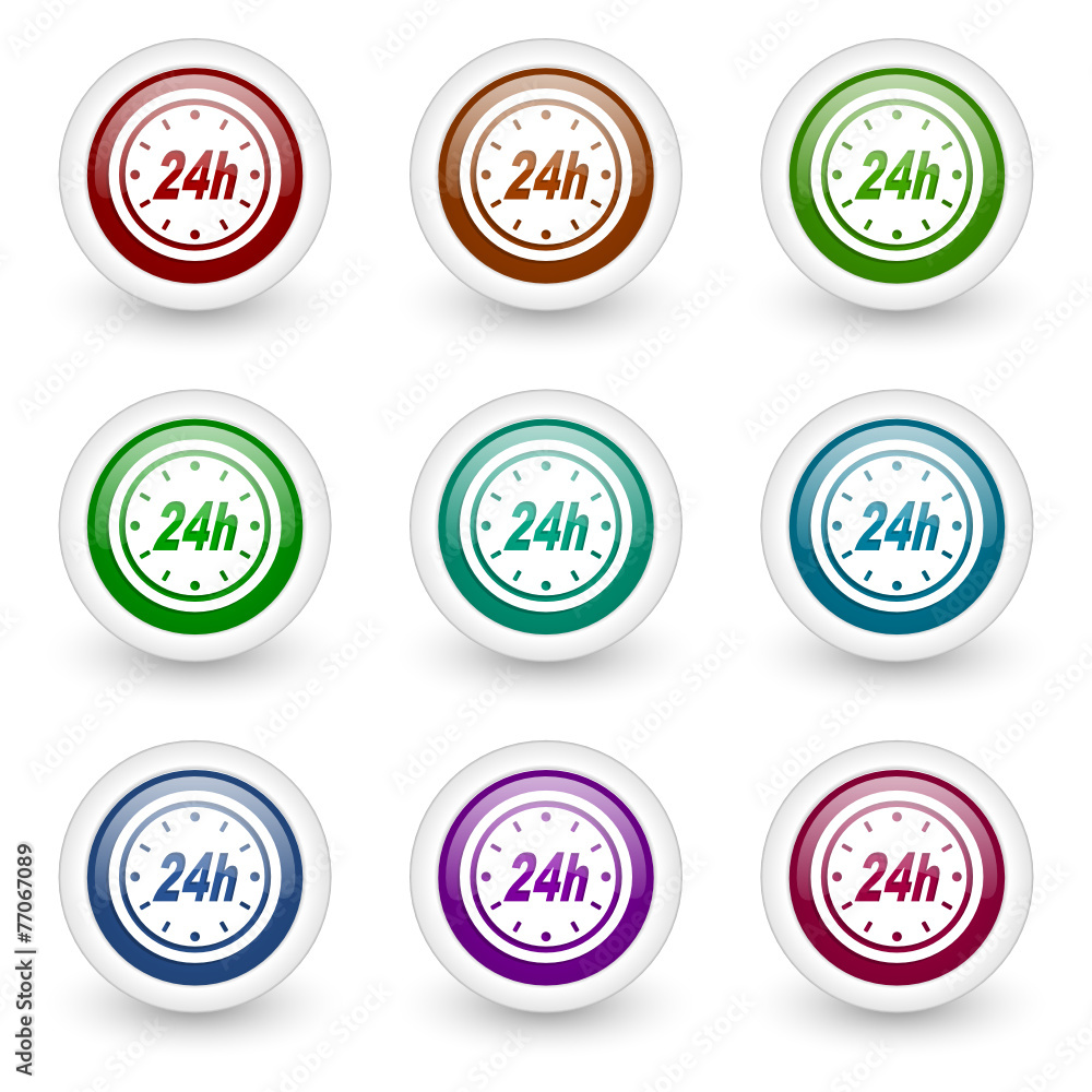 Obraz premium 24h web icons vector set