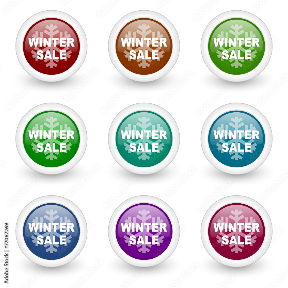 winter sale web icons vector set winter sale web icons vector set