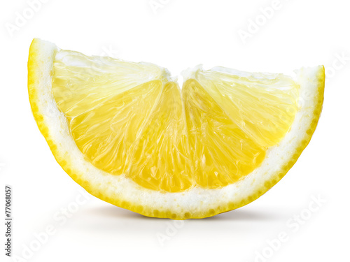 Lemon fruit. Slice isolated on white