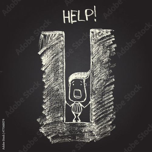 Illustration of chalked character