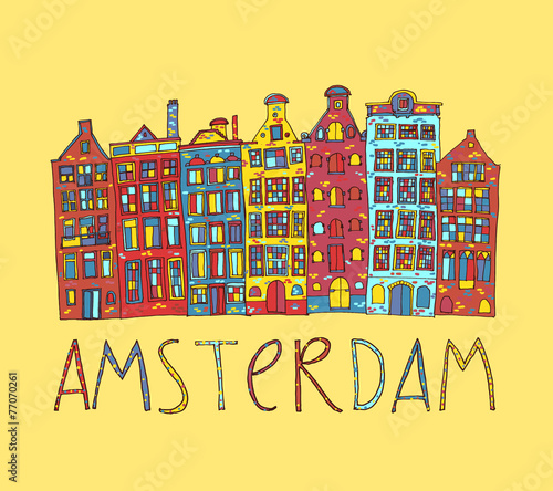 Amsterdam, vector card