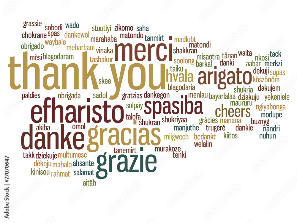 Conceptual thank you word cloud