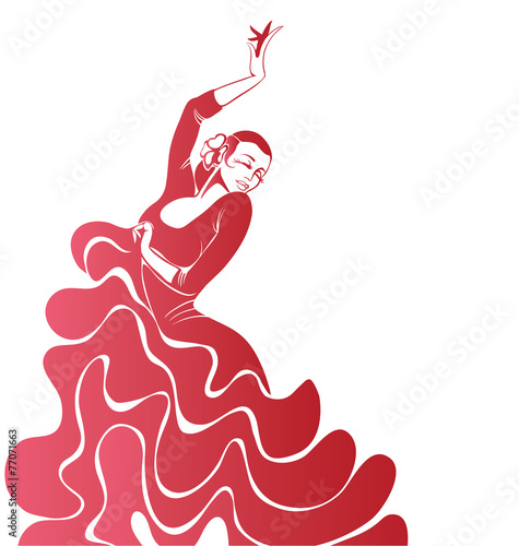 Young passionate woman dancing flamenco