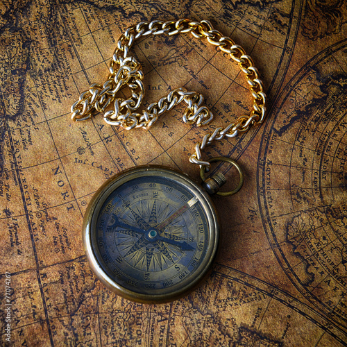 compass on old map