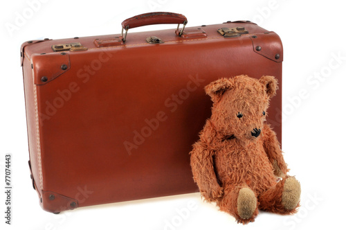 La valise et l'ours en peluche Fototapeta