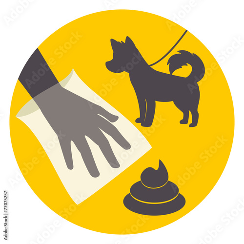 Clean up after your pet, signal, vector illustration