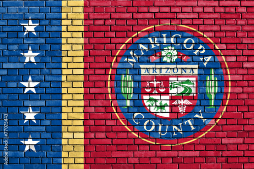 flag of Maricopa County painted on brick wall photo