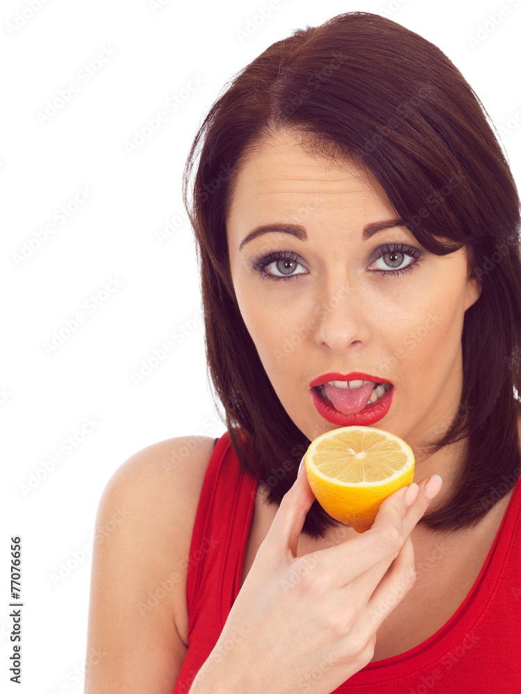 Young Woman Holding a Lemon Young Woman Holding a Lemon