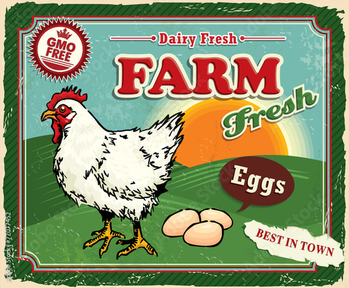 Vintage Farm Fresh poster design photo