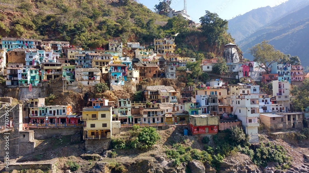small town in mountains of India