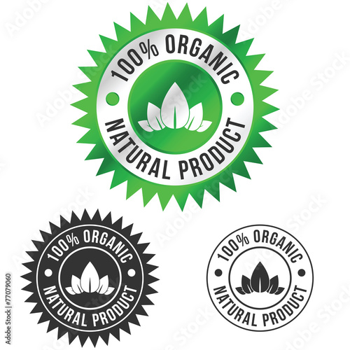 100% Organic Natural Product Badge