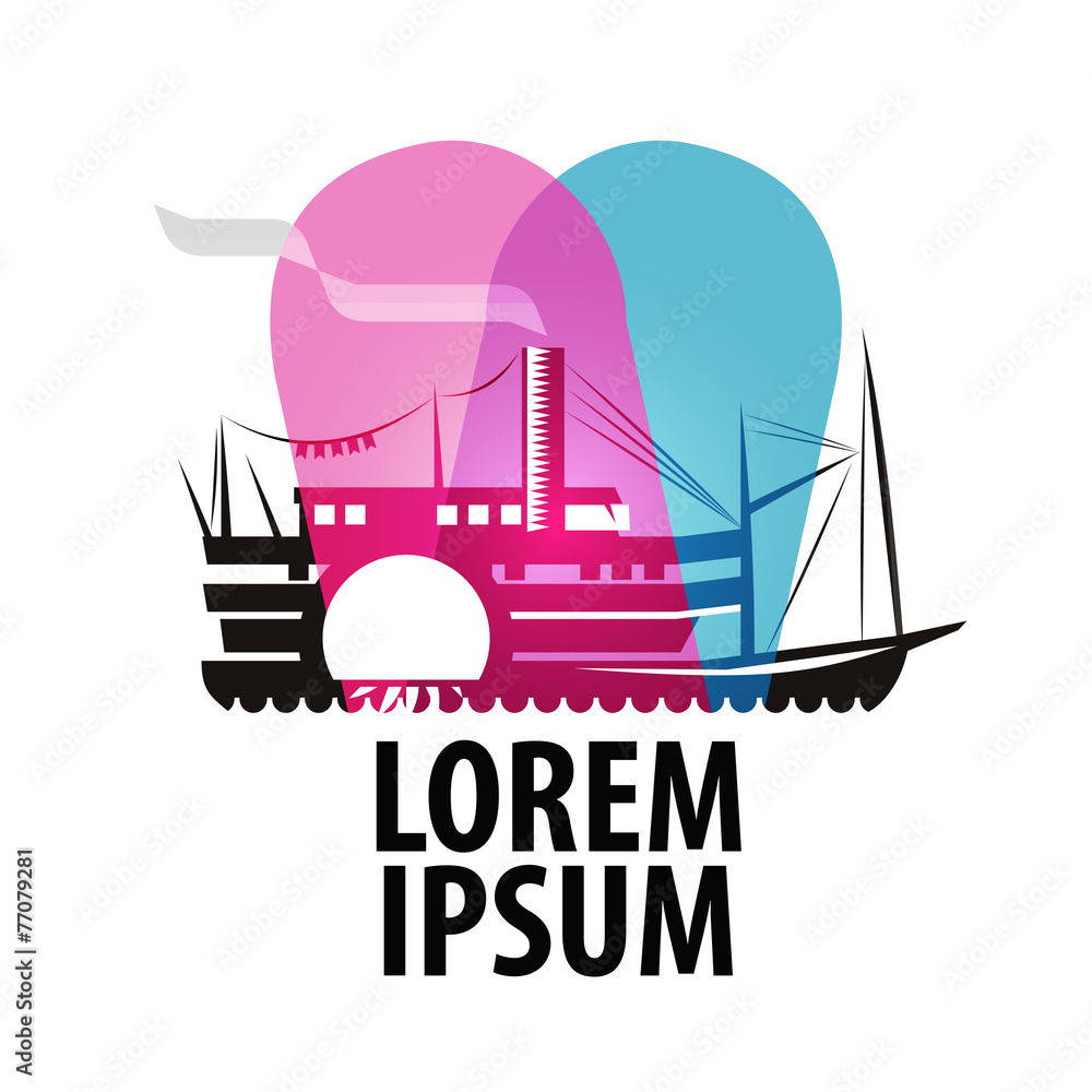 Fototapeta premium ship logo design template. steamer or Cruise icon.