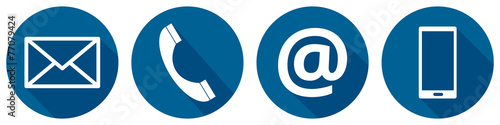 Kontakt Icons dunkelblau