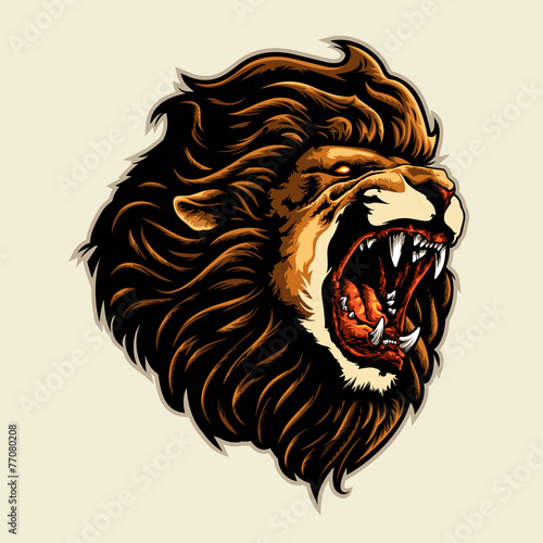 Angry Lion Head