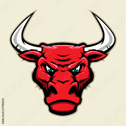 Angry bull head mascot