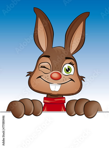 Osterhase zwinkert mit Auge