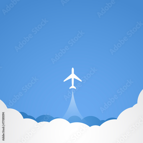 White silhouette of jet airplane
