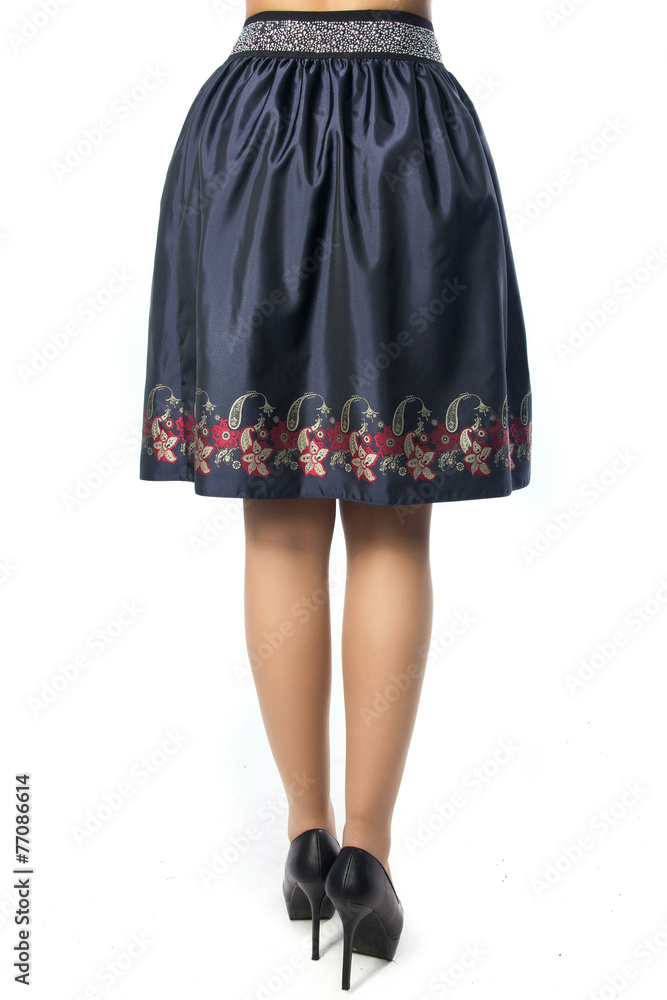 women legs with black shoes on white background women legs with black shoes on white background