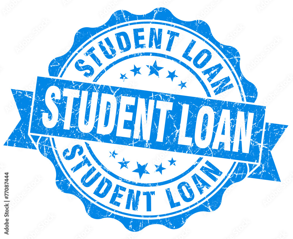 student loan blue grunge seal isolated on white student loan blue grunge seal isolated on white