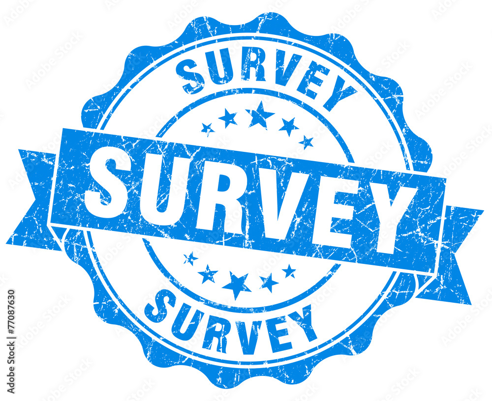 Fototapeta premium survey blue grunge seal isolated on white