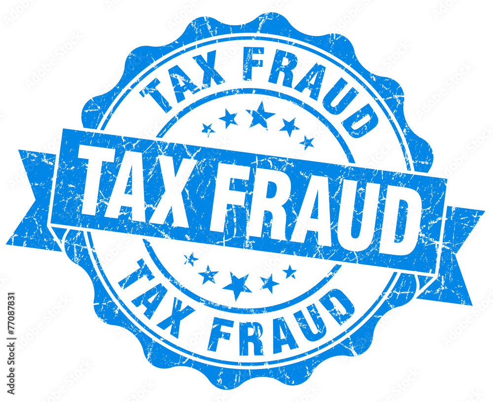 Obraz premium tax fraud blue grunge seal isolated on white