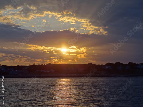 Sunset From Sailboat Over Martha's Vineyard