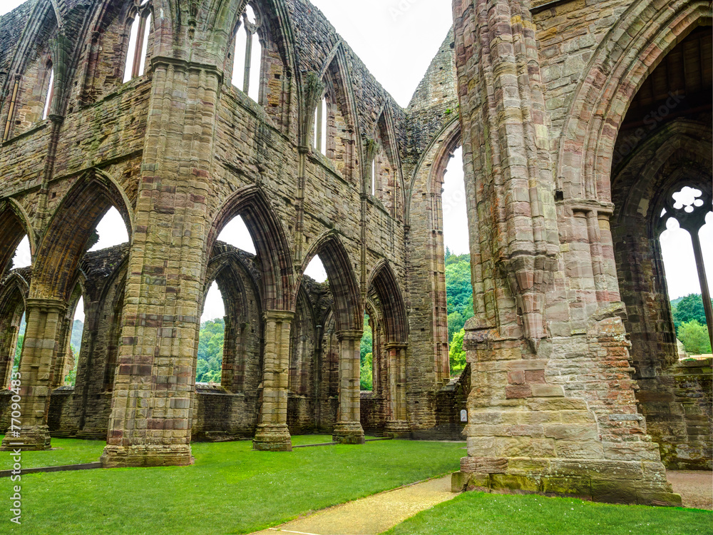 Ruins of Tintern Abbey, a former church in Wales