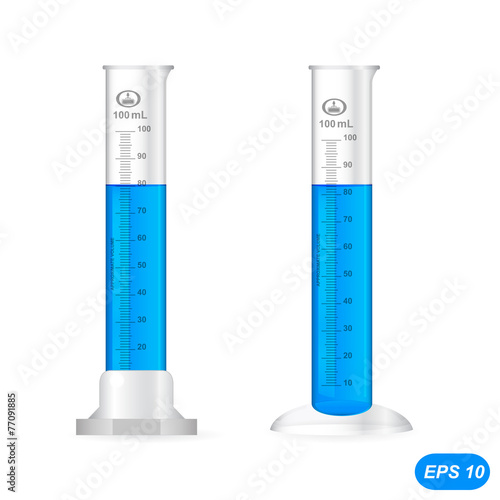 Illustration of chemical cylinder with solution, isolated