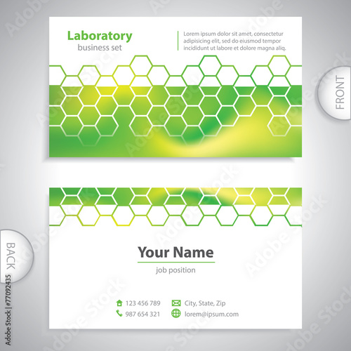 business card - science and research - chemical formulas