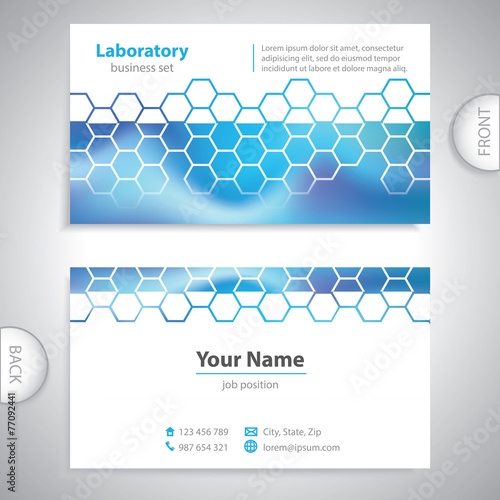 business card - science and research - chemical formulas