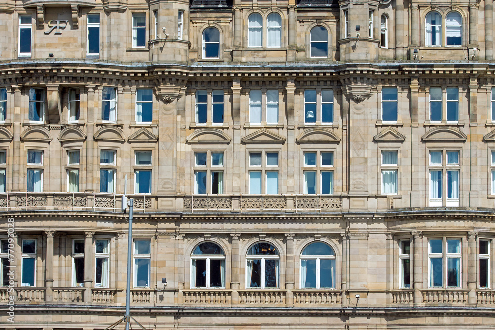 Detail of an old victorian building in Edinburgh, Scotland