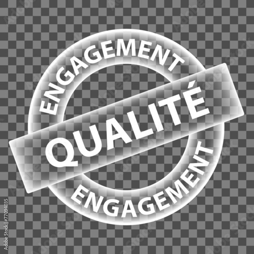 Tampon Publicitaire "ENGAGEMENT QUALITE" (icône marketing)