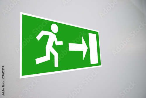 Obraz na plátne Close-up Of Emergency Evacuation Sign