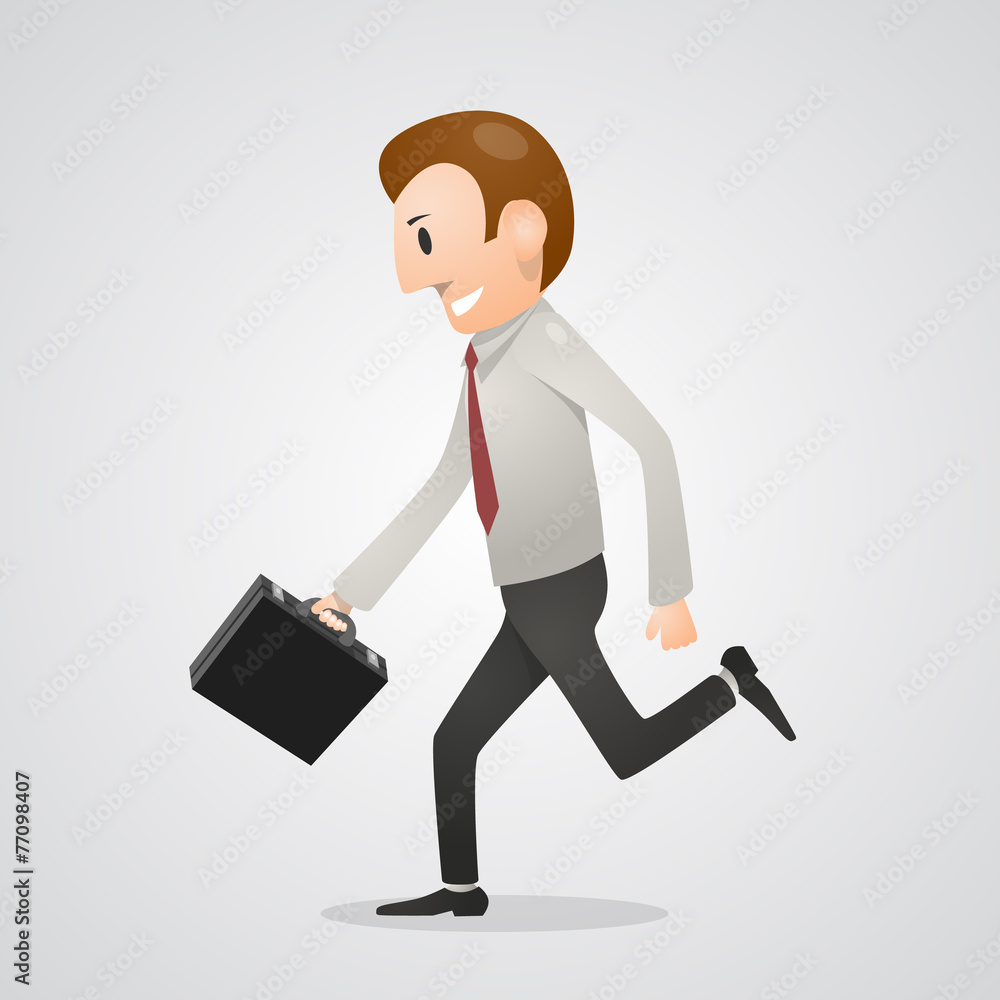 Office man running Office man running