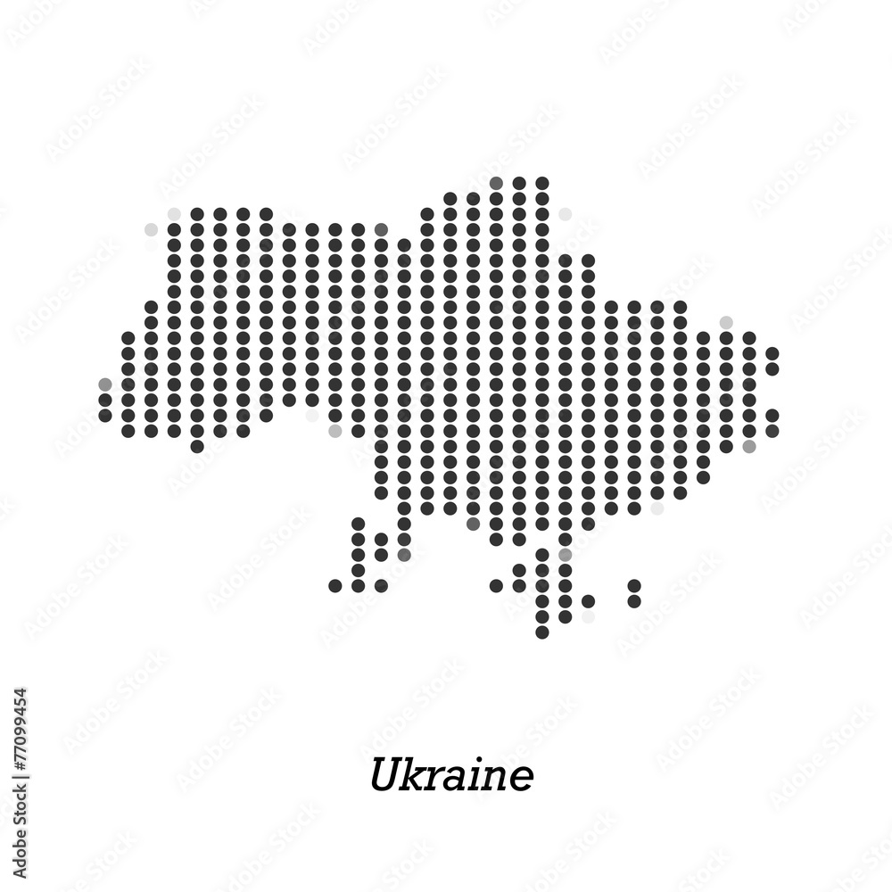 Dotted map of Ukraine  for your design