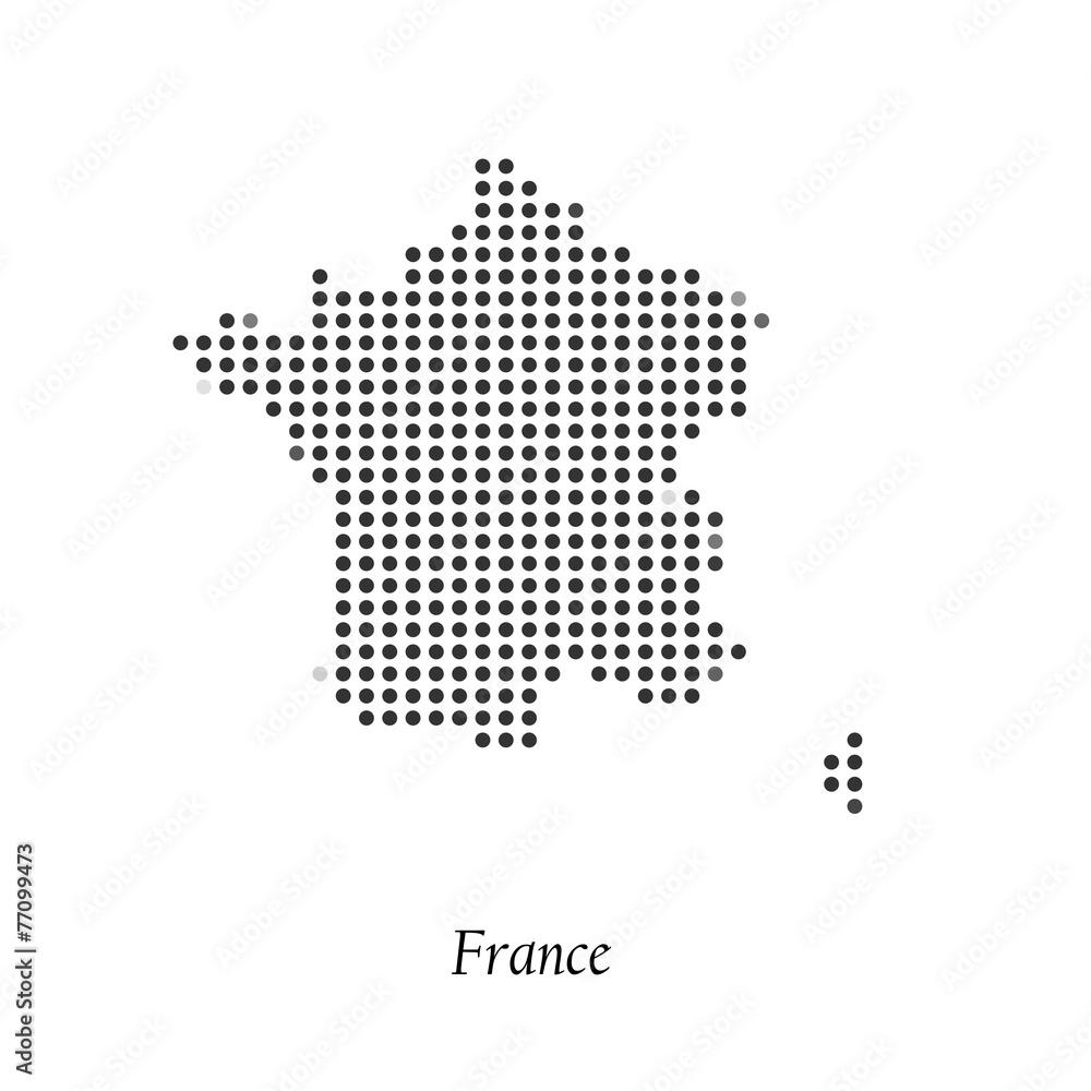 Dotted map of France  for your design