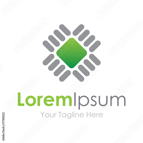 Green chip production technology business element icon logo