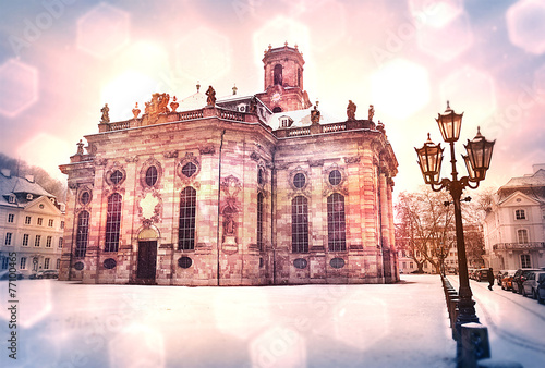 Saarbrücken - Winterliche Ludwigskirche im Schnee photo