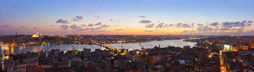 Istanbul sunset panorama