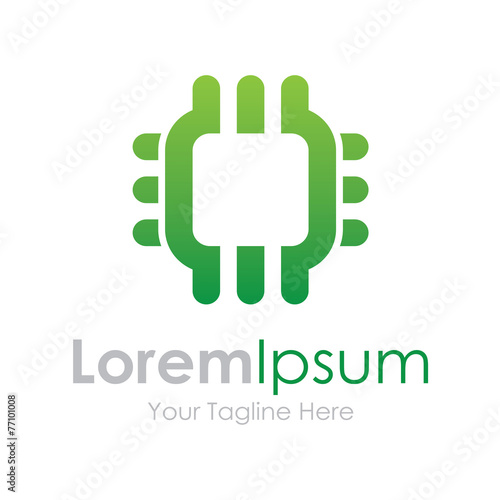 Green chip integrate technology element icons business logo