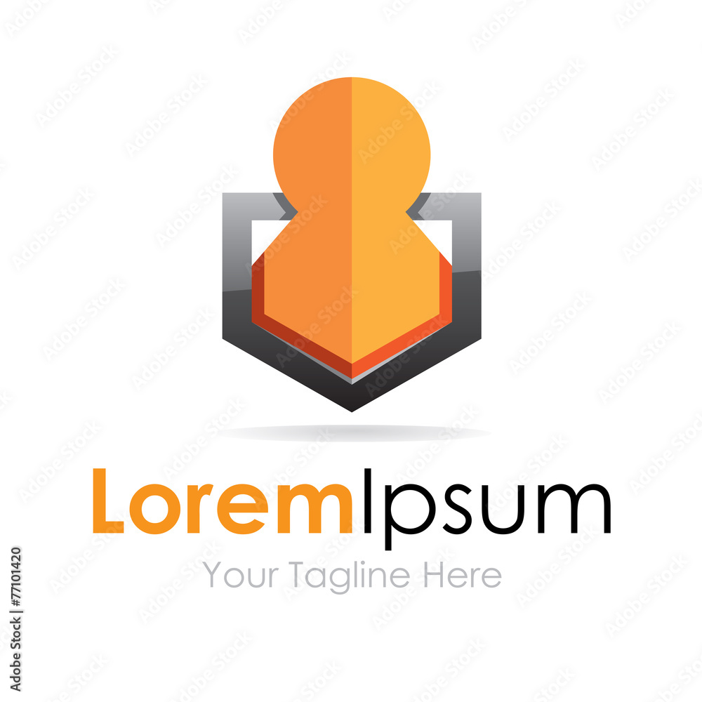 Strength human shield showing element icon logo for business