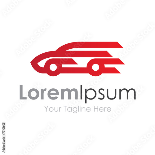 Red simple elegant speeding car lines graphic design logo icon