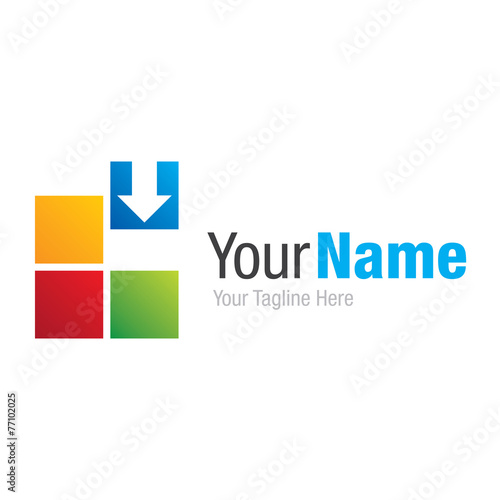 Create your business colorful squares graphic design logo icon