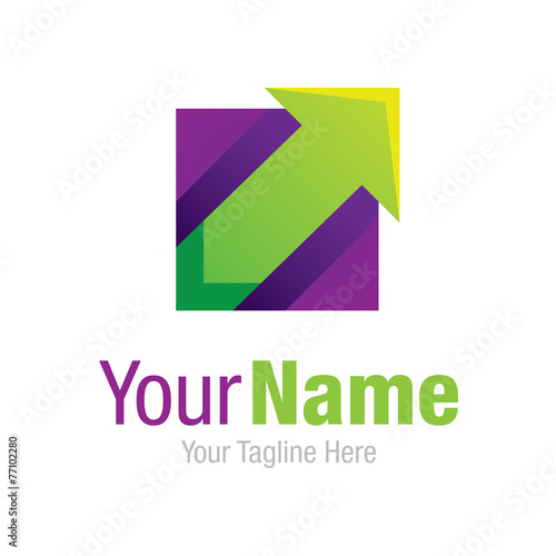 Green up arrow business break through graphic design logo icon