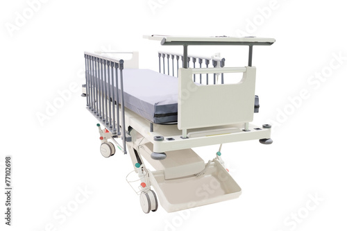 medical bed under the white background