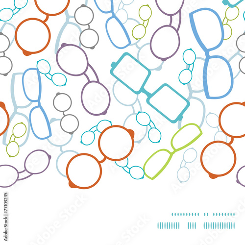 Vector colorful glasses horizontal frame seamless pattern