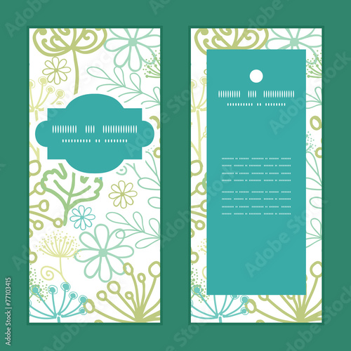 Vector mysterious green garden vertical frame pattern invitation