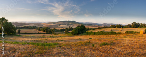 countryside panorama of tuscan maremma near saturnia
